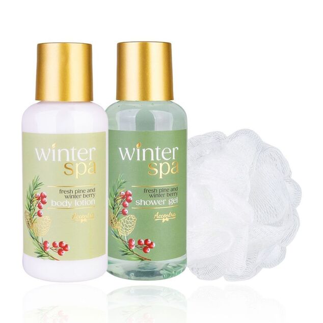 ACCENTRA Set za kupanje Winter Spa u kozmetičkoj torbici Zimsko voće 2x 150ml + 1x 15g
