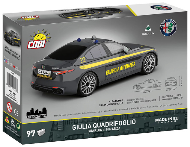 Cobi 24657 Alfa Romeo Giulia Quadrifoglio Guarda di Finanza, 1:35, 97 k