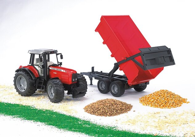 Bruder 02045 Traktor Massey Ferguson 7480 s prívesom