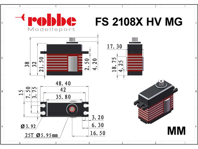 Robbe servo FS 2108X HV 21 kg.cm 0.080s/60° MG