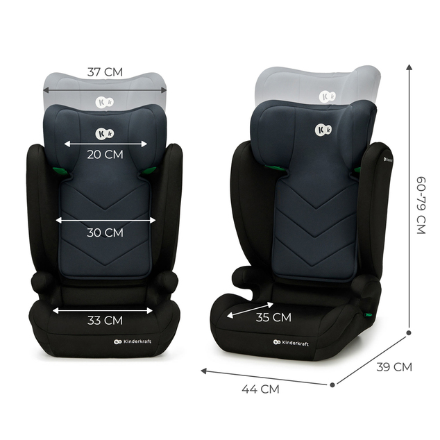 KINDERKRAFT Asiento de coche i-Spark i-Size 100-150 cm Negro