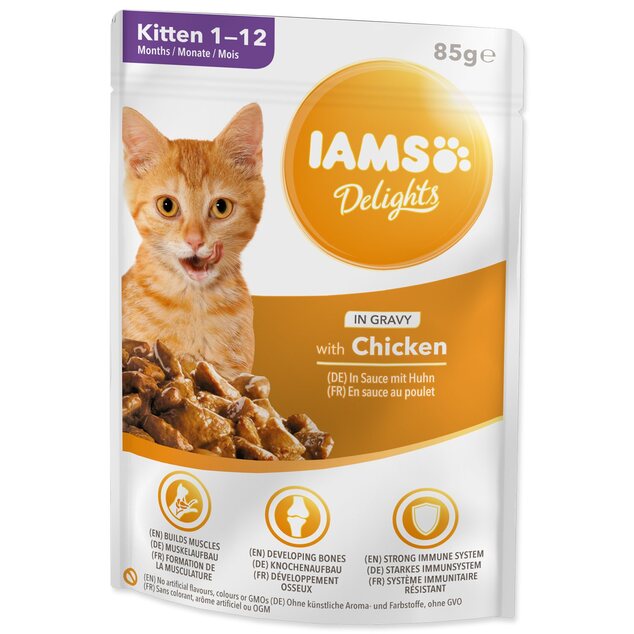 Kapsička IAMS KITTEN - kura v omáčke 85g