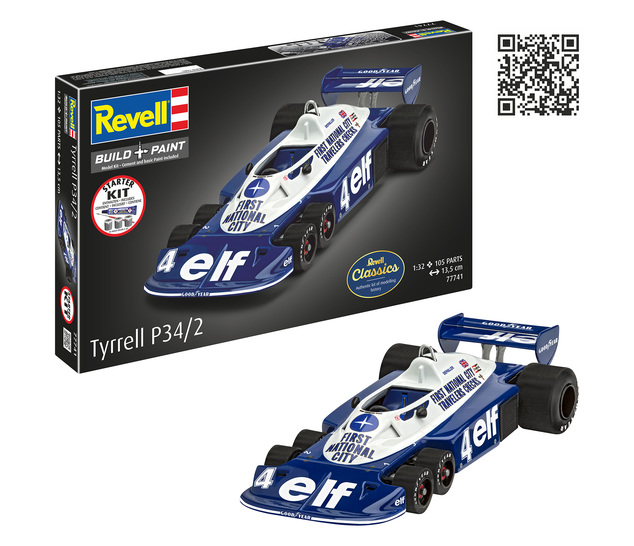 Starter Kit autó 77741 - Tyrell P34/2 6-Kerekű (1:32)