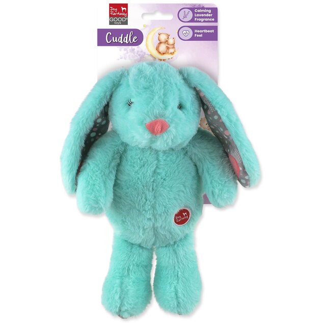 Hračka Dog Fantasy Cuddle Zajíček s tlukoucím srdcem tyrkysová 29cm