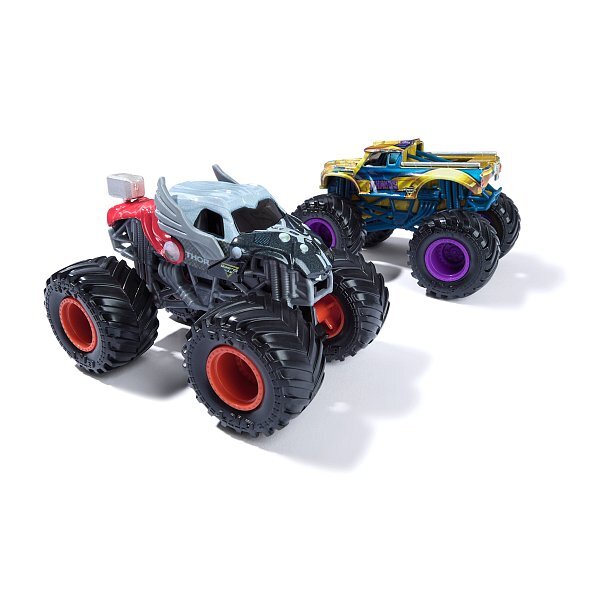 Monster Jam - zberateľský kovový model auta Monster Truck, Marvel, set 2 modelov, assort,