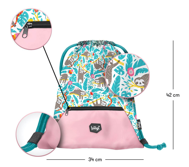 BAAGL SET 3 Zippy Perezoso: mochila, estuche, bolsa