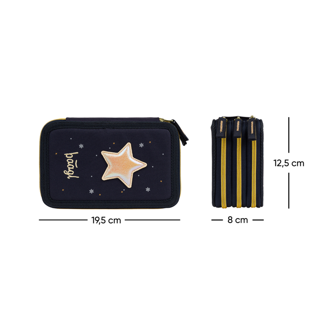 BAAGL Háromszintes iskolai tolltartó Unicorn Gold