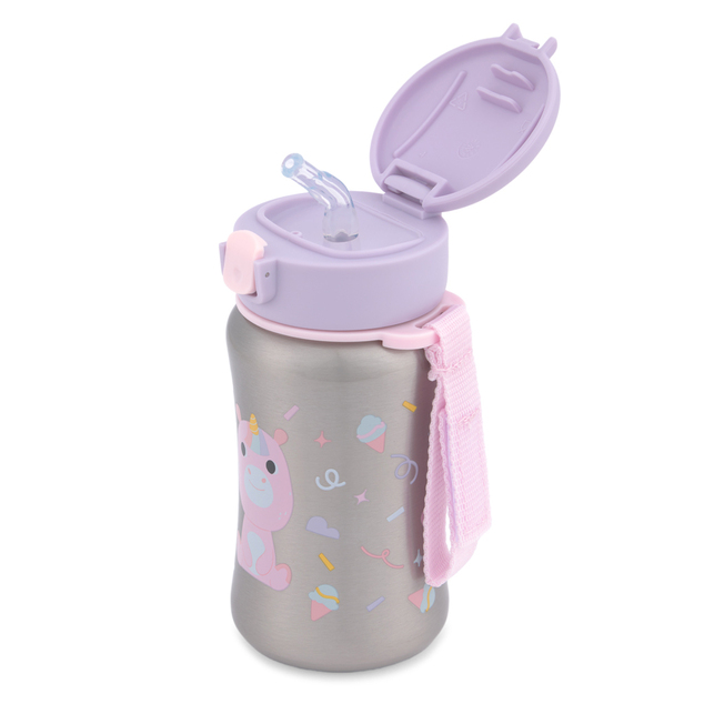 SKIP HOP Bottiglia con cannuccia in acciaio inox Besties Squad Unicorno 12m+