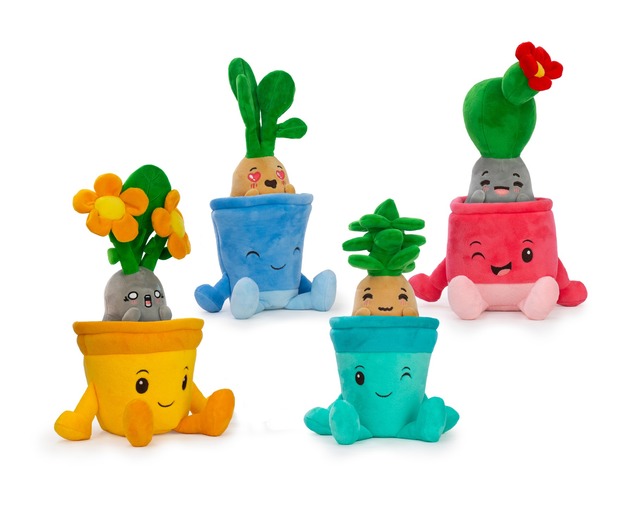 HUGGY POTS Rastlinka v ružovom kvetináči plyšová hračka  27cm