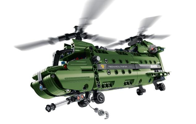 Stavebnica iM.MASTER 2v1 vrtuľník s mechanickým pohonom plast 393 dielikov