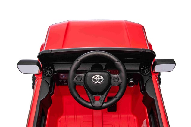 Elektrické autíčko Toyota Landcruiser 12V, červené, široké jednomiestne sedadlo, 2,4 GHz d