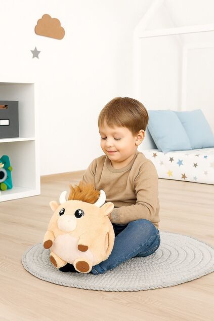 Cozy Noxxiez HW748 Mucca di montagna - cuscino di peluche riscaldante 3 in 1