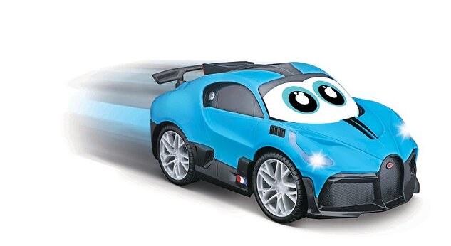 Maisto BB Junior RC - Bugatti Divo so svetlami a zvukmi, diaľkový ovládač modrá, 2,4 Ghz