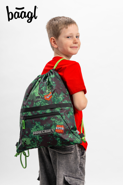 BAAGL Vrecko s priehradkou na zips Minecraft Boom