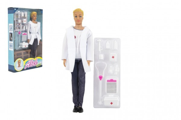 Panáčik doktor nekĺbový plast 30cm s doplnkami