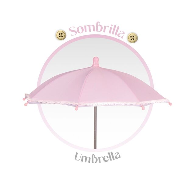 DeCuevas 82075 Passeggino pieghevole per bambole REBORN con ombrellone e accessori Sophie 2025 -
