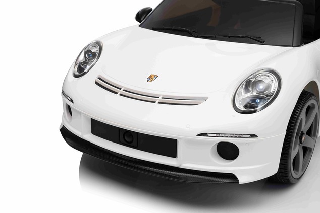Elektrické autíčko RUF GT 12V, biele, Otváracie dvere, 2.4 GHz diaľkové ovládanie, LED sve