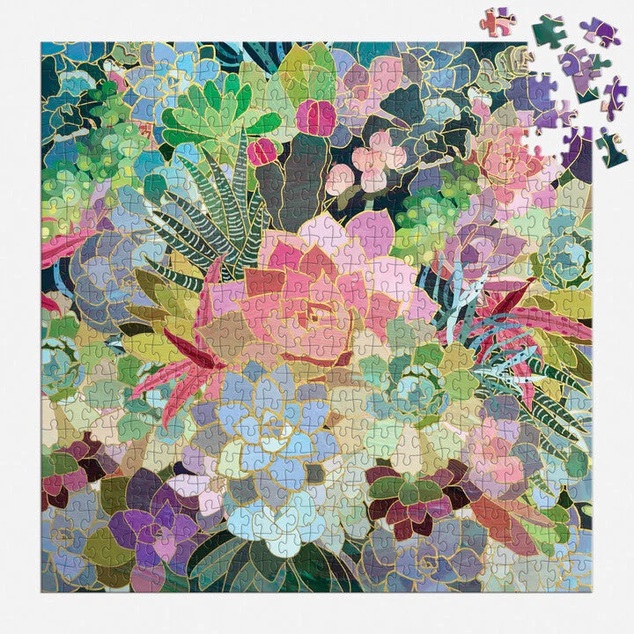 Galison Puzzle Mozaika zo sukulentov 500 dielikov