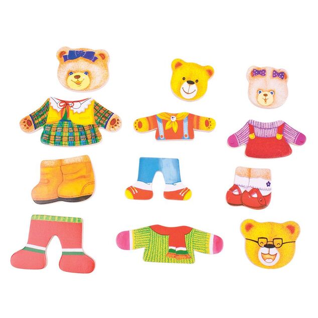Bigjigs Toys Обличащ пъзел Мечо семейство