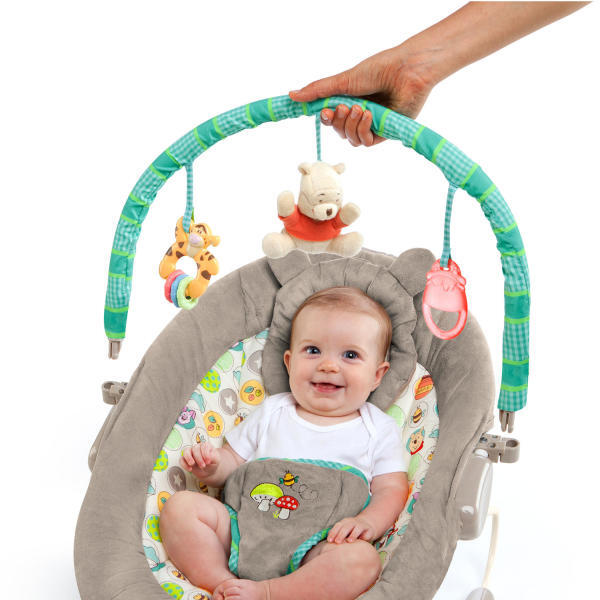 BRIGHT STARTS Lehátko vibrujúce s melódiou Winnie the Pooh Dots &amp; Hunny 0 m+, do 9 kg