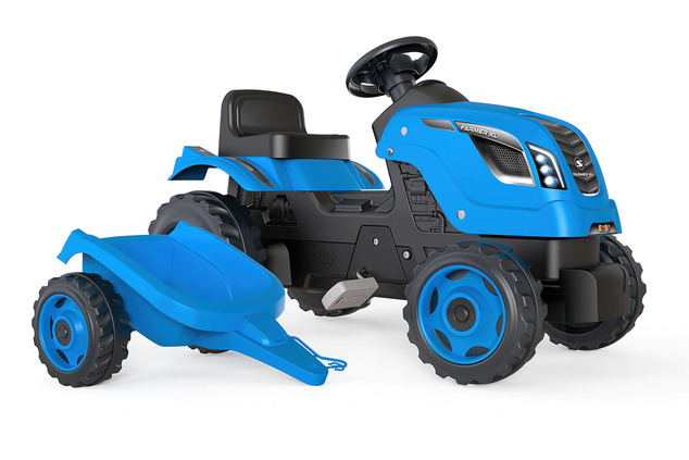 Smoby Šliapací traktor Farmer XL modrý s vozíkom