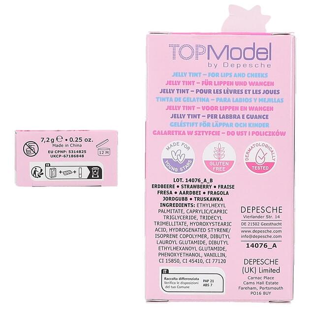 Top Model Gel palčka za ustnice in lica Beauty &amp; Me – jagoda