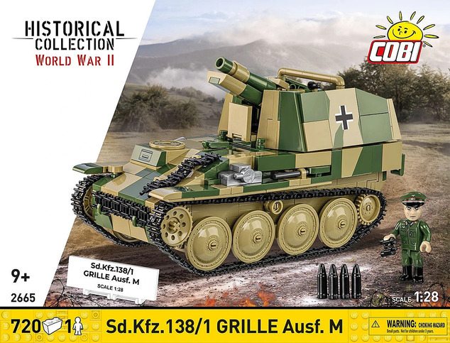 Cobi 2665 World War II Sd.Kfz. 138/1 GRILLE Ausf. M, 1:28, 724 k, 1 f