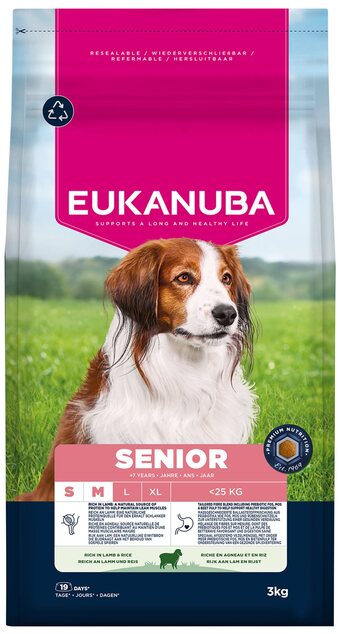 Krmivo EUKANUBA Senior Small and Medium rich in lamb 3 kg