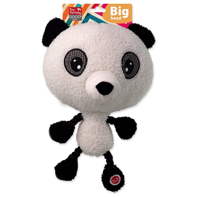Hračka Dog Fantasy Big head panda plyšová pískacia 30cm