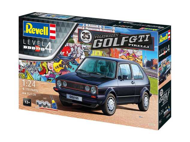 Geschenk-Set Auto 05694 - 35 Jahre VW Golf 1 GTi Pirelli (1:24)