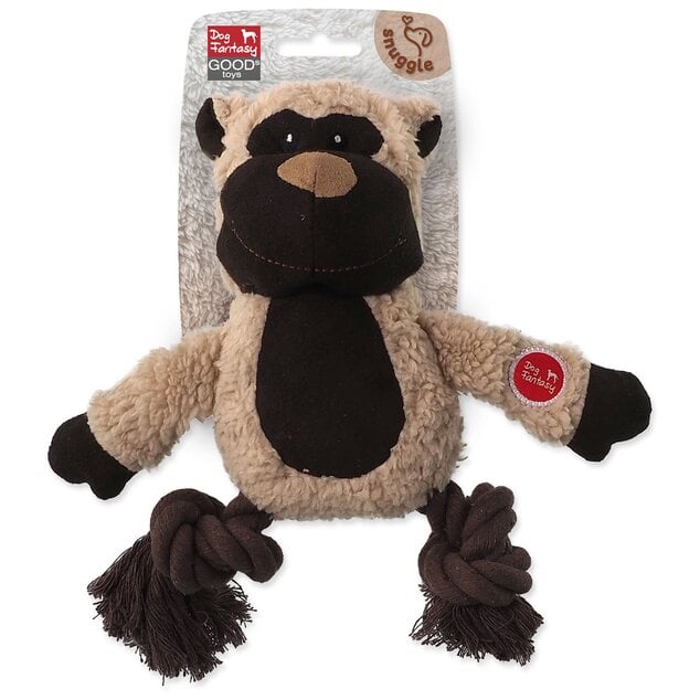 Hračka Dog Fantasy Snuggle mix zvierat s uzlami a pískatkom 21cm