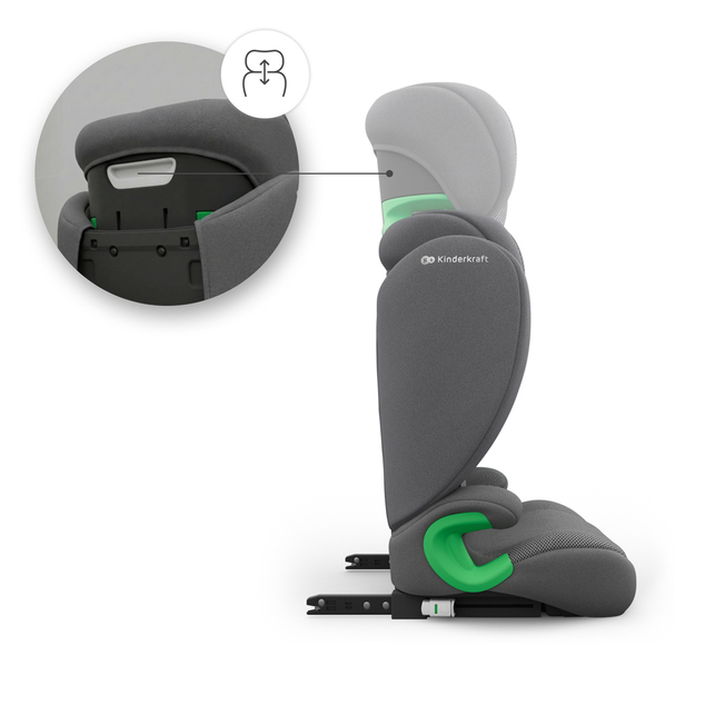 KINDERKRAFT Autosedačka Junior Fix 2 Plus (100-150 cm) Šedá