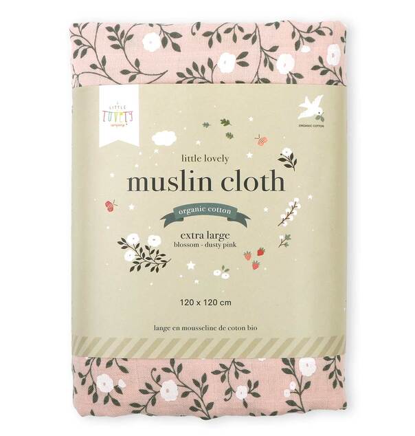 A Little Lovely Company - Mušelínová osuška XL, blossom - dusty pink