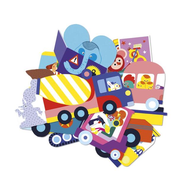 Janod Stickers Veľké samolepky Dopravné prostriedky 50 ks