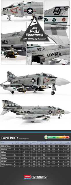 Modellbausatz Flugzeug 12356 - USMC F-4J Phantom II "VMFA-333 Fighting Shamrocks" (1:48)