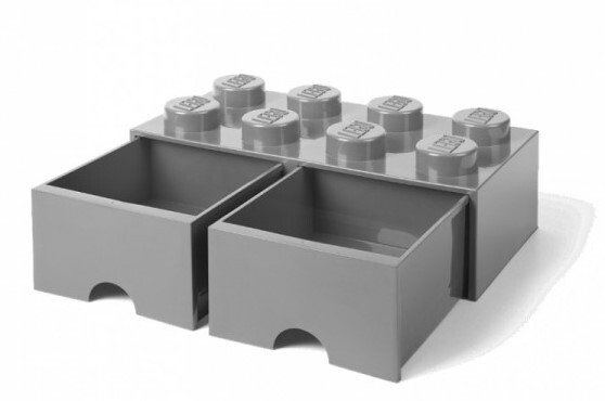 LEGO® úložný box 8 - so zásuvkami šedá 250 x 500 x 180 mm