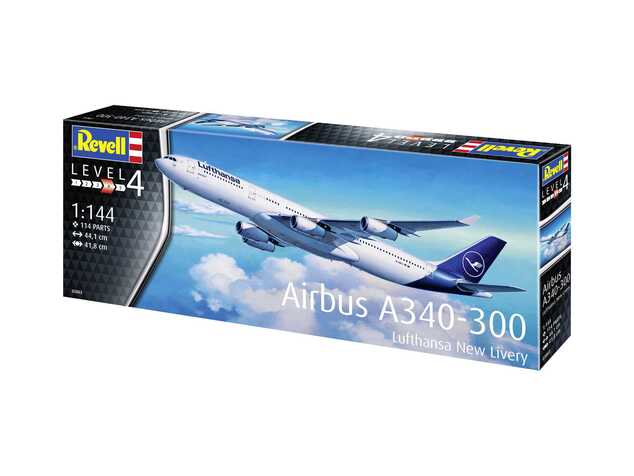 Plastic ModelKit letadlo 03803 - A340-300 Lufthansa New Livery (1:144)
