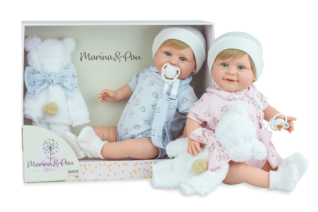 MARINA &amp; PAU bábätko Sugar Teddy Blue 42cm