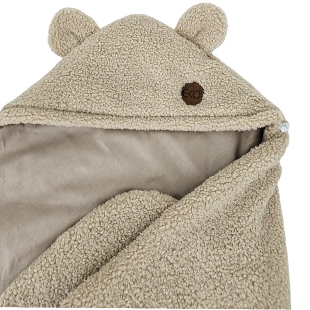 EKO Fußsack für Autositz buclé mit Baumwolle Dunkel Beige 110x100cm