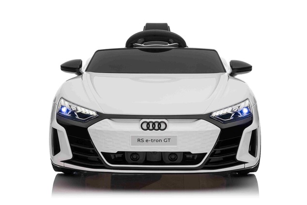 Elektrické autíčko Audi RS E-tron GT 12V, biele, široké jednomiestne sedadlo, 2,4 GHz diaľ