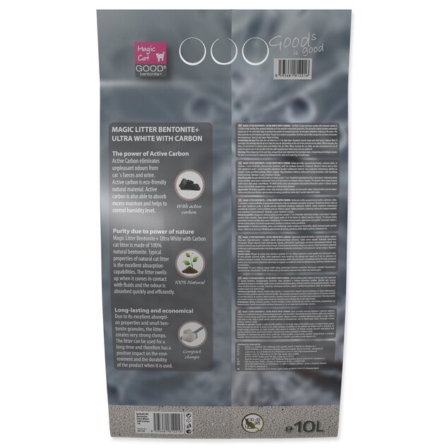 PodstielkaMagic Litter Bentonite Ultra White with Carbon 10L