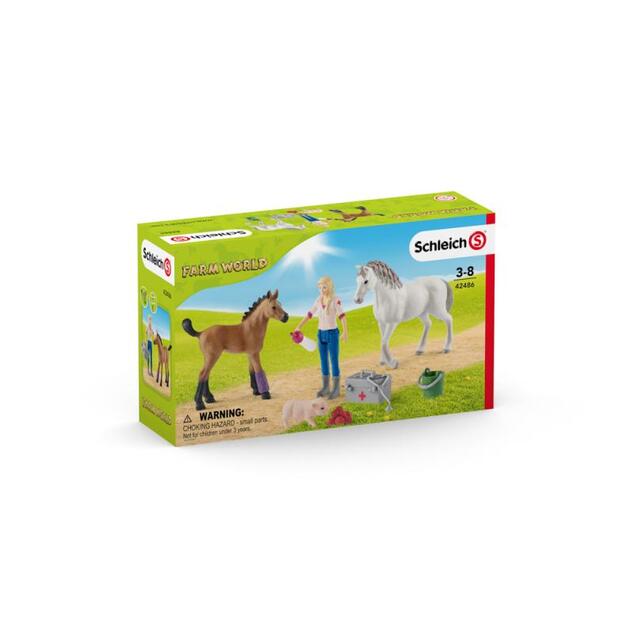 Schleich Návšteva lekára u kobyly a žriebätka