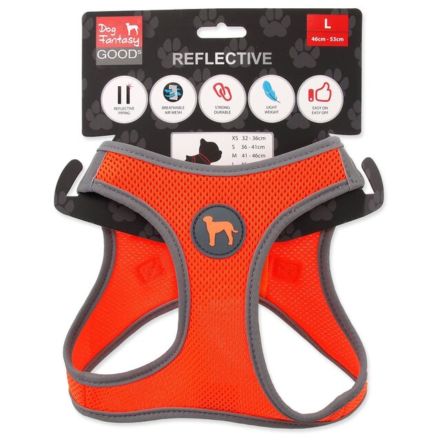 Postroj Dog Fantasy Puppy L oranžový 46-53cm