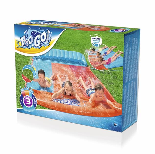 Bestway 52479 H2OGO!® Tsunami Splash Ramp™ Wasserrutsche für 3 Personen 488 x 214 cm