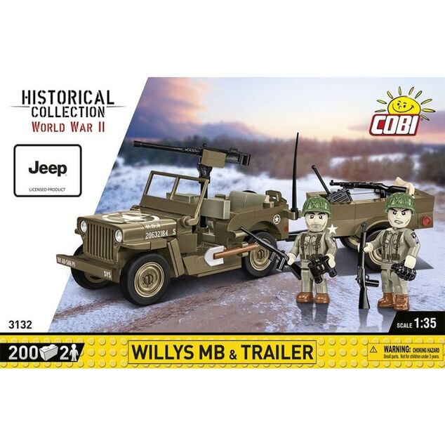 Cobi II WW Willys MB s prívesom, 1:35, 200 k, 2 f