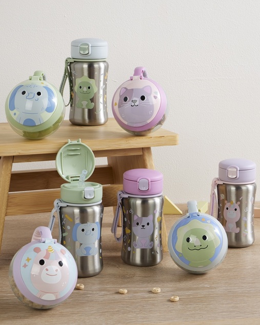 SKIP HOP Bottiglia con cannuccia in acciaio inox Besties Squad Unicorno 12m+