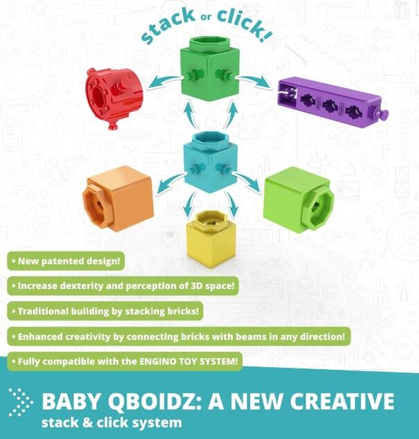 Engino BABY QBOIDZ -  Moje prvé kroky - veľký set (v plastovej vaničke)
