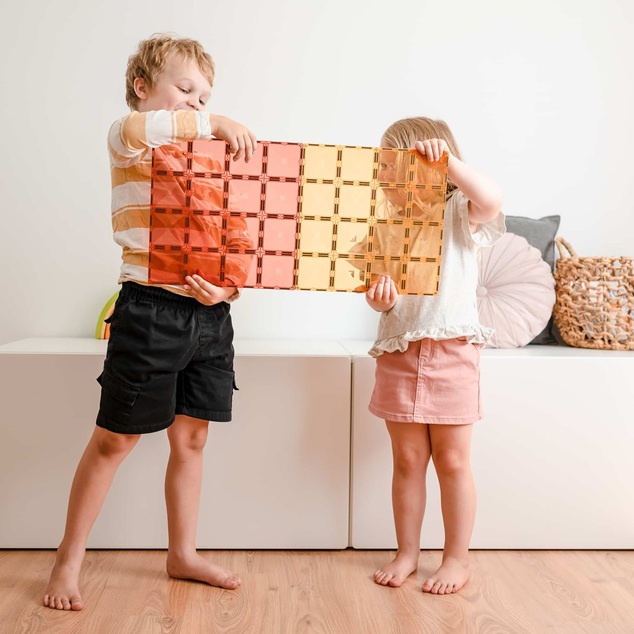 CONNETIX® Rainbow Lemon &amp; Peach  Base Plate 2ks
