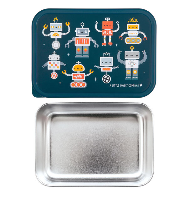 A Little Lovely Company – boîte à déjeuner en acier inoxydable avec couvercle en plastique – robots