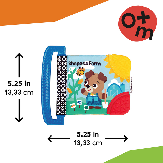 BABY EINSTEIN Puha könyv rágókákkal és textúrákkal Shapes at the Farm™, 0m+